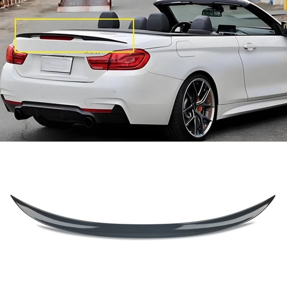 Rear Trunk Spoiler Wing Carbon Fiber Look Fit For 2014-2020 BMW 4 Series F33 MP Style