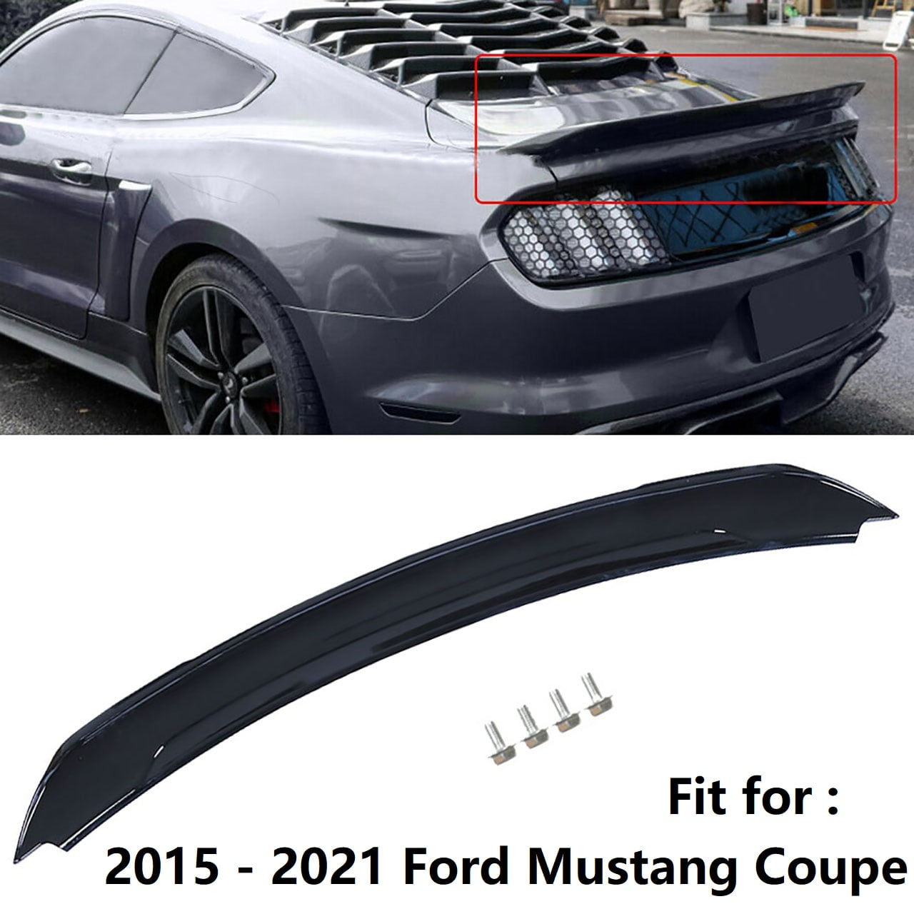 For 2015-2023 Ford Mustang GT500 Style Stand Up Trunk Spoiler Wing Gloss Black 356078416525 For 2015-2023 Ford Mustang GT500 Style Stand Up Trunk Spoiler Wing Gloss Black 356078416525