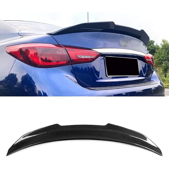 Rear Trunk Spoiler Wing JDM PSM Carbon Fiber Style For 2014-2024 Infiniti Q50