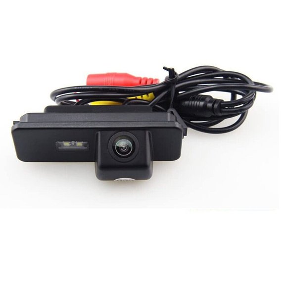 Rear View Backup Camera Compatible with Volkswagen Passat Jetta Golf CC, License Plate Light Mount, Night Vision, 1-Piece