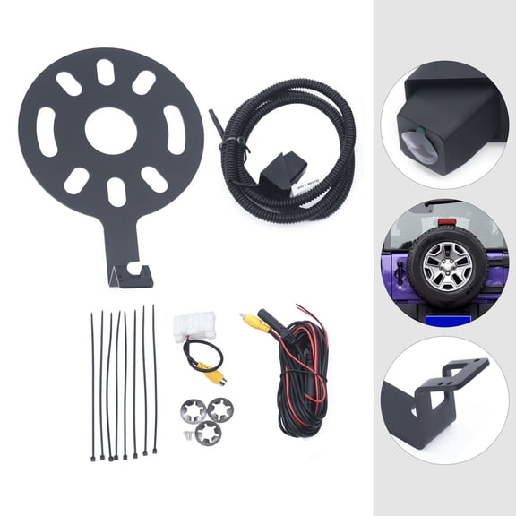 Rear View Backup Camera Set Spare Tire Bracket For Jeep Wrangler JK 2007-17 2018
