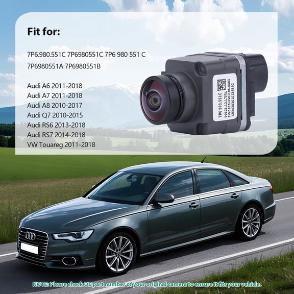Rear View Backup Reverse Camera Compatible for Audi A6 S6 A7 S7 A8 S8 Q7 Replaces 7P6980551C