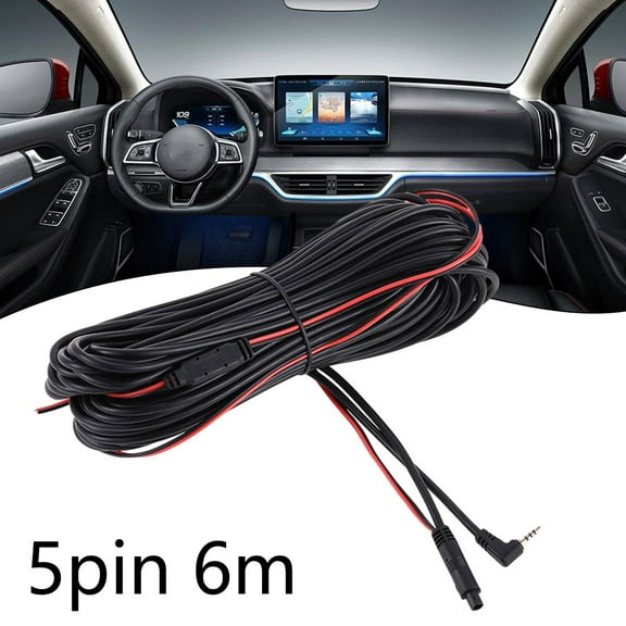 Rear View Camera Extension Cable 6M Car Dvr Replacement 12V Accessories Parts Vehicle 5Pin Backup Camera Useful Brand New