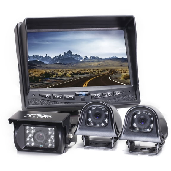 Rear View Camera System, 3 Camera Setup with Side Cameras