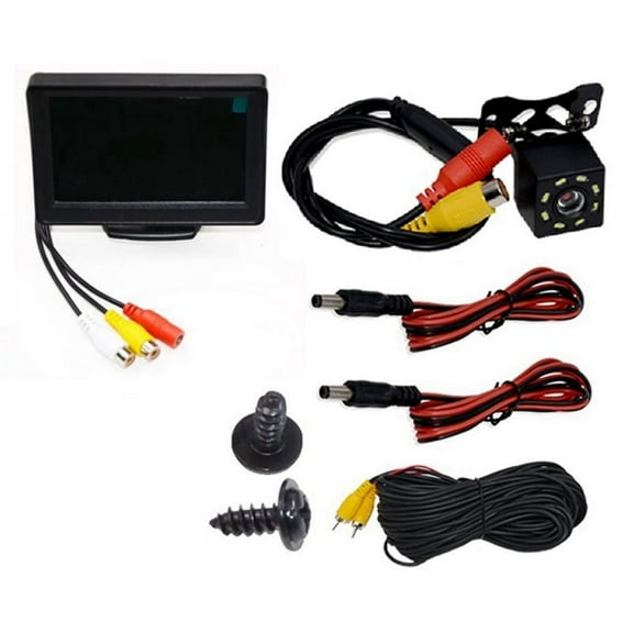 Rear View Camera Wide Degree 4.3inch TFT LCD Display or Monitor Waterproof Night Vision Reversing Backup, Monitor Camera