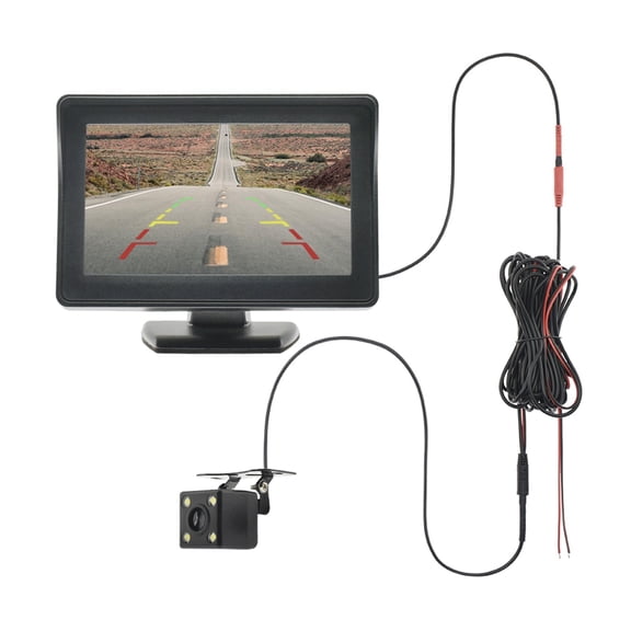 Rear View Camera with Monitor 4.3" TFT LCD Screen Reversing Camera for Car Parking Camera for Vehicle Easy Installation ,Clear Images