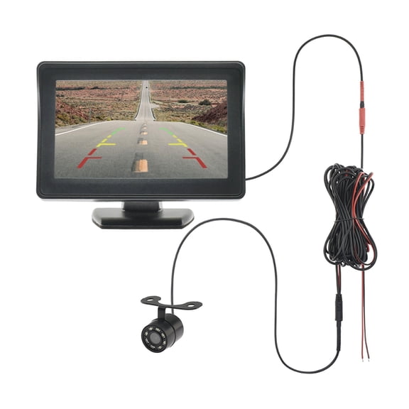 Rear View Camera with Monitor 4.3" TFT LCD Screen Reversing Camera for Car Parking Camera for Vehicle Easy Installation ,Clear Images