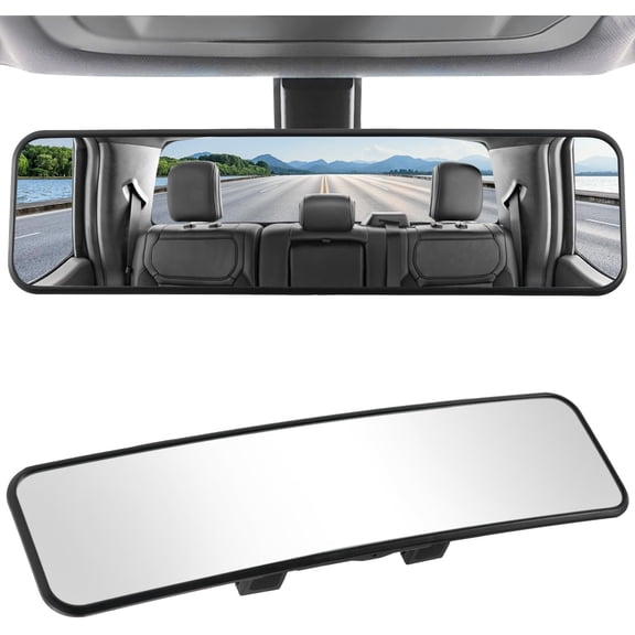Rear View Mirror, 11.3'' (287mm), Wide Angle Panoramic Convex Rearview Mirror, Clip- to to Eliminate Blind Spot for SUV