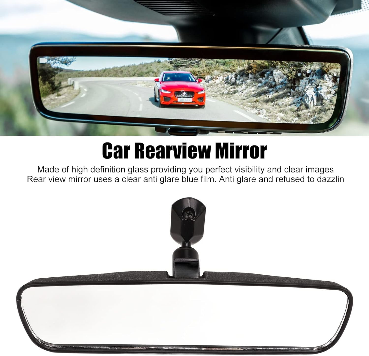 WeiSen 10.5x3.75 Center Rear View Mirror - 360 Adjustable, Fits Polaris Ranger 570 900 1000 Crew & Defender Models 2013-2024