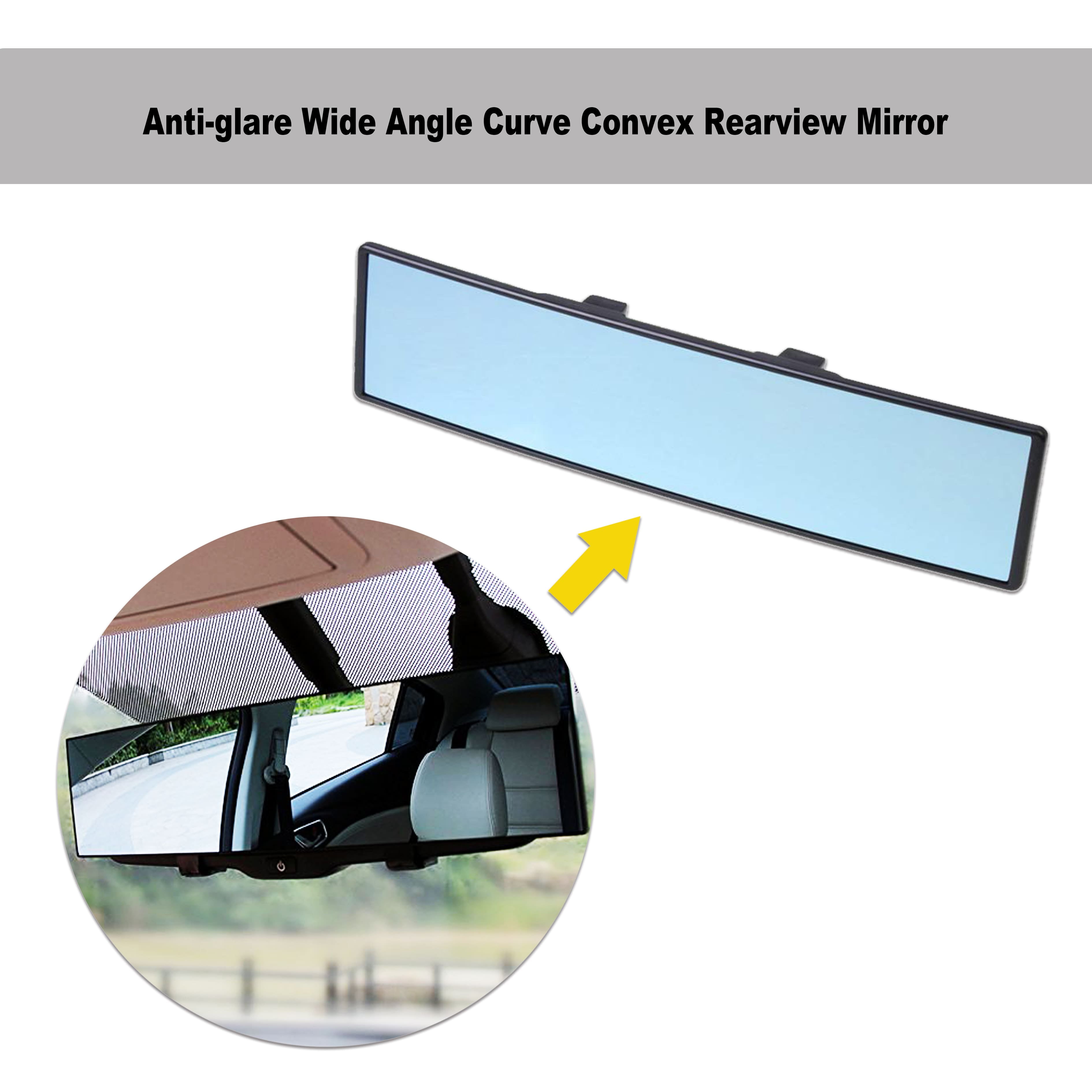 Rear View Mirror Interior Clip on Panoramic Rearview Mirror, Anti Glare Car Interior Rear View Mirror for Cars SUV Trucks (11.8' L x 2.8' H) Convex, Blue