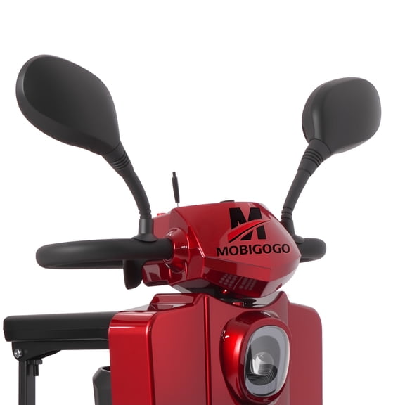 Mobigogo Rear View Mirror Pair for Mobility Scooters, Fits Most Mobility Scooters with Tiller Screw Holes, Wide Angle Rear View Mirrors, Easy Installation