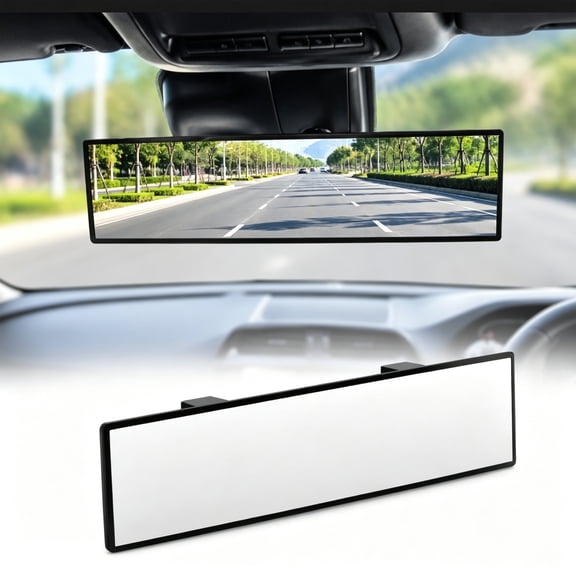 Rear View Mirror, Panoramic Convex Rearview Mirror, Wide Angle Rear View Mirror to Reduce Blind Spot Effectively for Car SUV Trucks, Anti-Fog and Anti-Glare