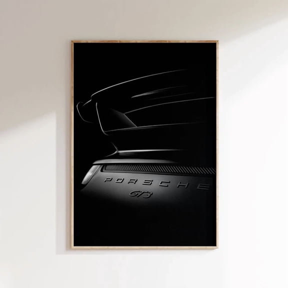 Rear View Porsche Gt3 Poster Sport Car Wall Art For Modern Home Decor Wall Art Modern Wall Decor