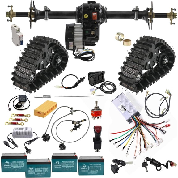 Rear Wheel ATV Snow Sand Snowmobile & 860mm Rear Axle & 1000W 48V Electric Motor Parts for DIY Four-Wheeler Go Kart Buggy Quad Off-Road Vehicle