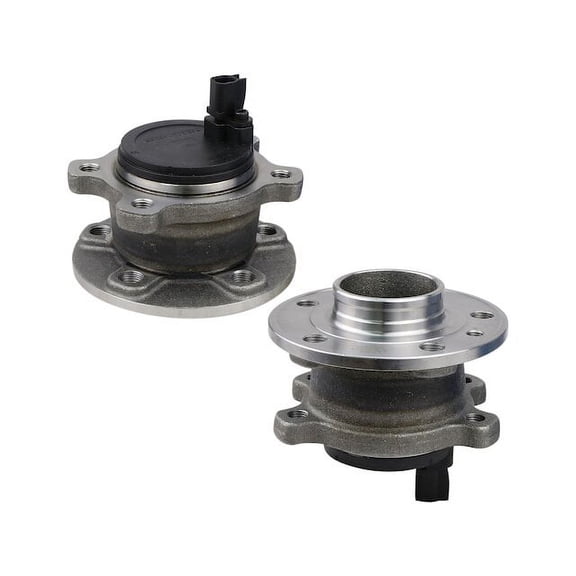 Rear Wheel Hub Assembly Set - Compatible with 2007 - 2016 Volvo S80 FWD 3.2L 6-Cylinder 2008 2009 2010 2011 2012 2013 2014 2015