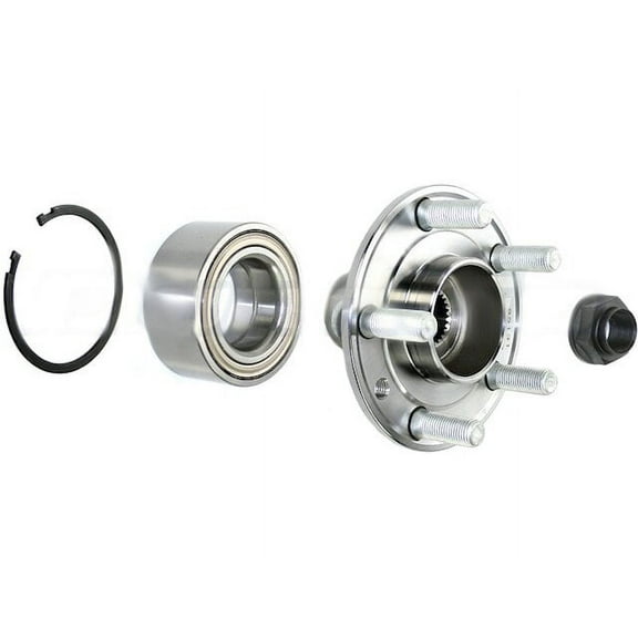 Rear Wheel Hub and Bearing Repair Kit - with Retaining Ring and Axle Nut - Compatible with 2008 - 2015 Land Rover LR2 2009 2010 2011 2012 2013 2014