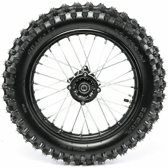 Rear Wheel Rim Tire 90/100-14 inch Rear Back Wheel Tyre Rim For Apollo Dirt Bike 125cc/140/150/160cc Black