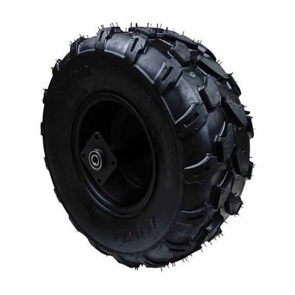 Front Wheel with Tire AT19x7-8 8" Rim 4 Lug 88mm Bolt Pattern Tubeless Tire & Wheel Assembly Compatible with ATV Go Kart Quad Buggy Lawn Mower Golf Cart