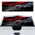thumbnail image 1 of Rear Window Decal for Trucks – Blade Fan 65 x 20 Inches, Weatherproof Perforated Vinyl See-Through Graphic, Fits Most Pickup Trucks & SUVs, 1 of 7