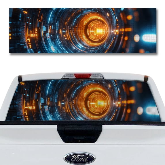 Rear Window Decal for Trucks – Tech Warp 65 x 20 Inches, Weatherproof ...