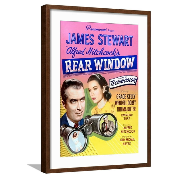 Art.com Rear Window Photo, Brown Frame Wall Art, 21" x 29"