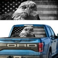 thumbnail image 1 of Rear Window Graphic Decal For SUV jeep PICK-UP TRUCK  AMERICAN EAGLE B/W Flag banner PERFORATED VINYL TINT Sticker Window Tint, 1 of 5