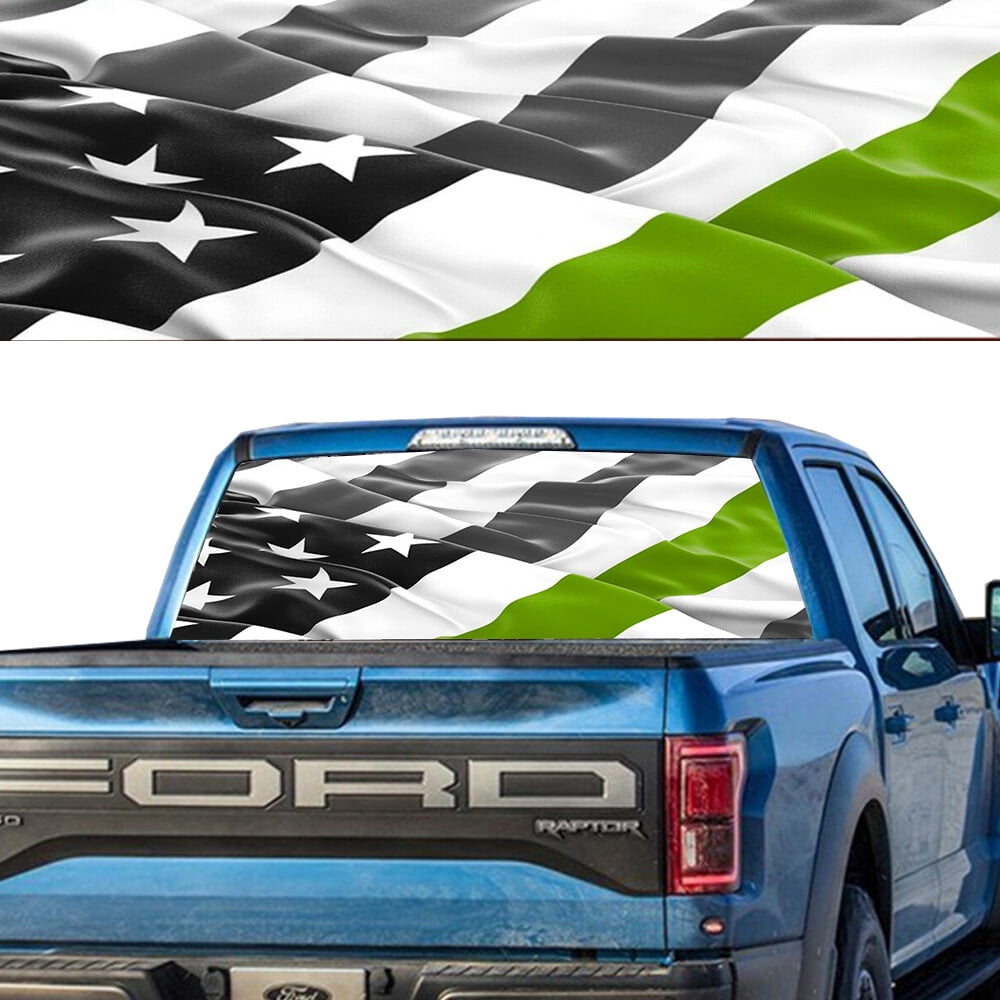 Geeup Rear Window Sticker Rear Window Graphic Decal For SUV jeep PICK-UP TRUCK AMERICAN Flag Army ...