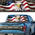thumbnail image 1 of Rear Window Graphic Decal For SUV jeep PICK-UP TRUCK  P423 Flag Eagle Camo PERFORATED VINYL TINT Sticker Window Tint, 1 of 5