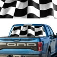 thumbnail image 1 of Rear Window Graphic Decal For SUV jeep PICK-UP TRUCK  WAVING CHECKERED FLAG PERFORATED VINYL TINT Sticker Window Tint, 1 of 5