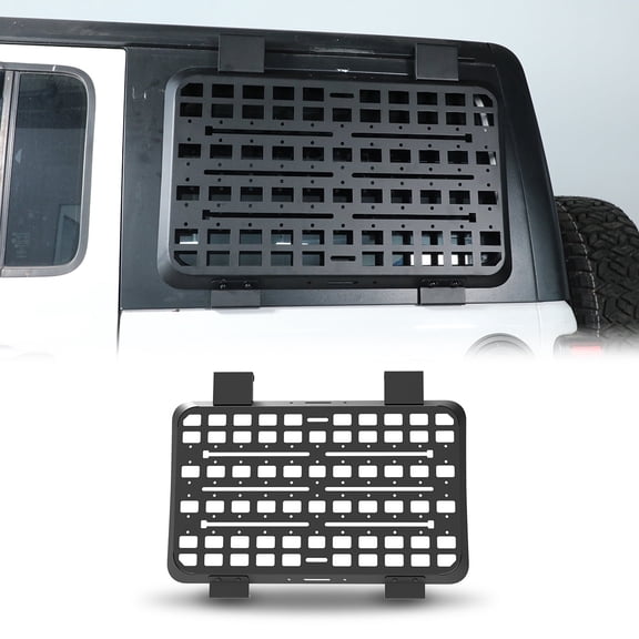 Rear Window Molle Storage Panel for 2018-2025 Jeep Wrangler JL 4 Door,JL Rear Window Cargo Organizer Kit,Double-Sided Rear Window Available