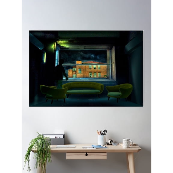 Rear Window Poster Wall Art, Modern Wall Decor For Living Room Bedroom, 16x24 UNFRAMED