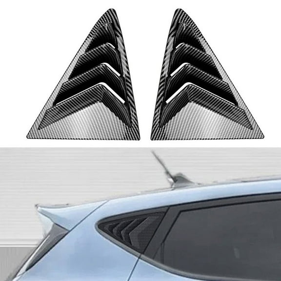 Rear Window Quarter Shutter Louver Cover Side Vent Trim for Ford Fiesta 2018-24 Carbon Fiber Look