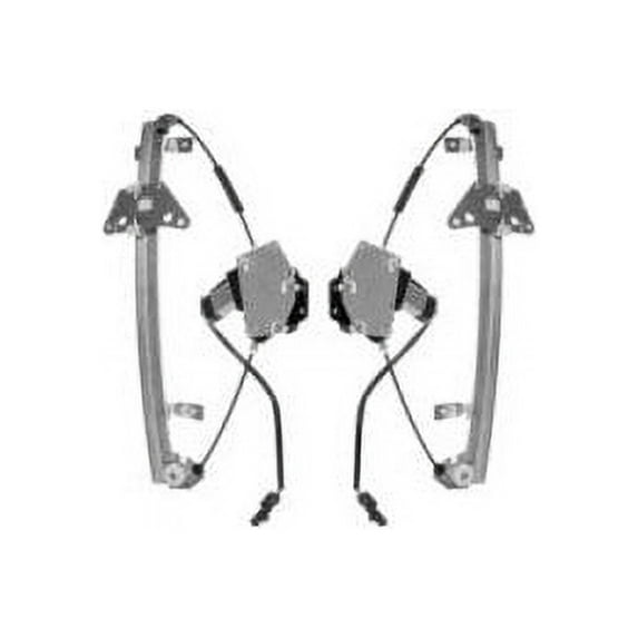 Rear Window Regulator and Motor Kit 2 Piece - Compatible with 2000 - 2004 Dodge Dakota Crew Cab Pickup 2001 2002 2003