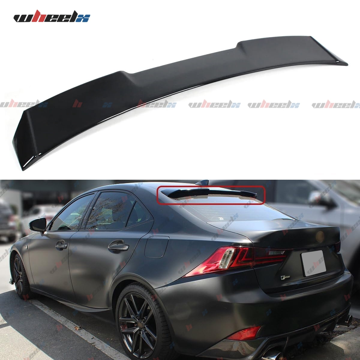 Rear Window Rooftop Spoiler Compatible with 2006-2013 Lexus IS250 IS350 ...