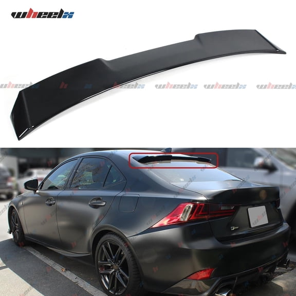 Rear Window Rooftop Spoiler Compatible with 2006-2013 Lexus IS250 IS350 ISF F Sport, Wing Fit for 06-13 Sedan (Glossy Black)