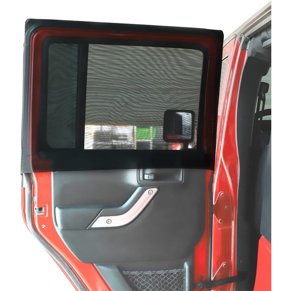 Rear Window Sun Shade, Breathable Mesh Side Window Sunshade, Stretchy Sun Screen Net Compatible with 1997 to Present Jeep Wrangler TJ JK JL & Gladiator JT, Anti-UV for Baby/Pet/Camping, Pair