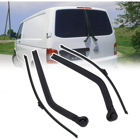 Rear Windscreen Wiper for Transporter T5 T6, Wiper Arm Rear Wiper Blade Set Rear Wiper Wing Door Rear Left Right Windscreen Wiper Arm Rear Window Wiper