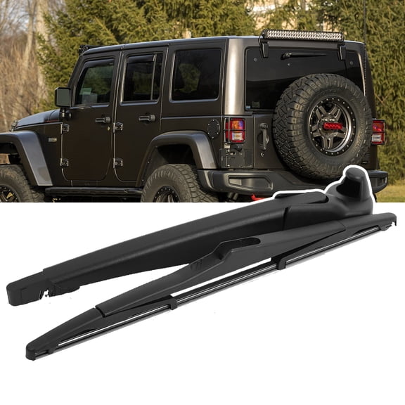 Rear Wiper Arm & Wiper Blade Fit for 2007-2018 Jeep Wrangler JK Rear Windshield Wiper Arm Blade Assembly OE Number 68002490AB