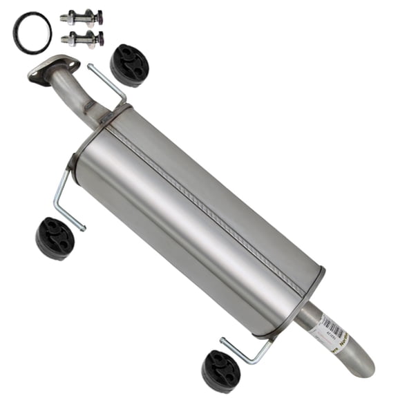 Northeastern Exhaust Muffler Assembly with Hangers Fits 2007-2011 Nissan Versa 1.8L (Sedan Models Only) - Direct Fit | Stainless Steel
