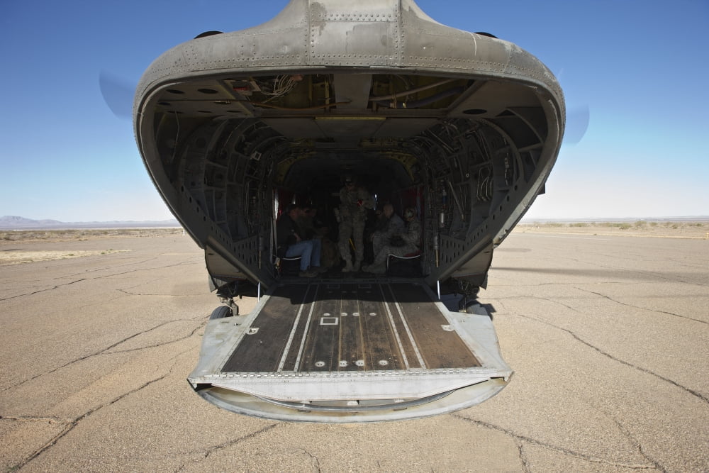 Rear platform of a CH-47 Chinook at Playas Training Area New Mexico Canvas Art - Terry MooreStocktrek Images (35 x 23)