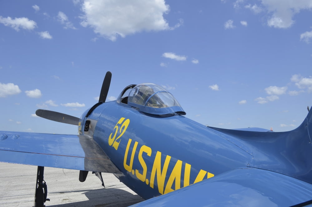 Rear view of a F8F Bearcat parked on the flight line Canvas Art - Stocktrek Images (35 x 23)