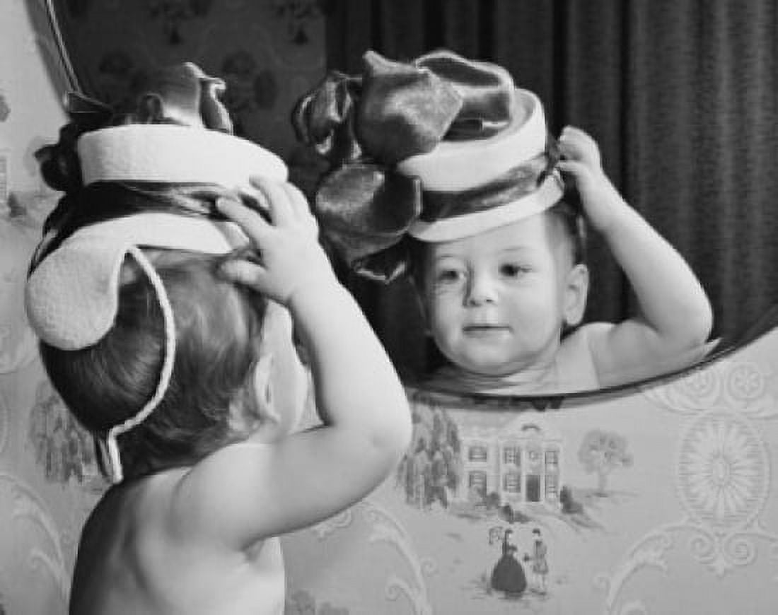 Rear view of a baby wearing a hat Canvas Art - (18 x 24)