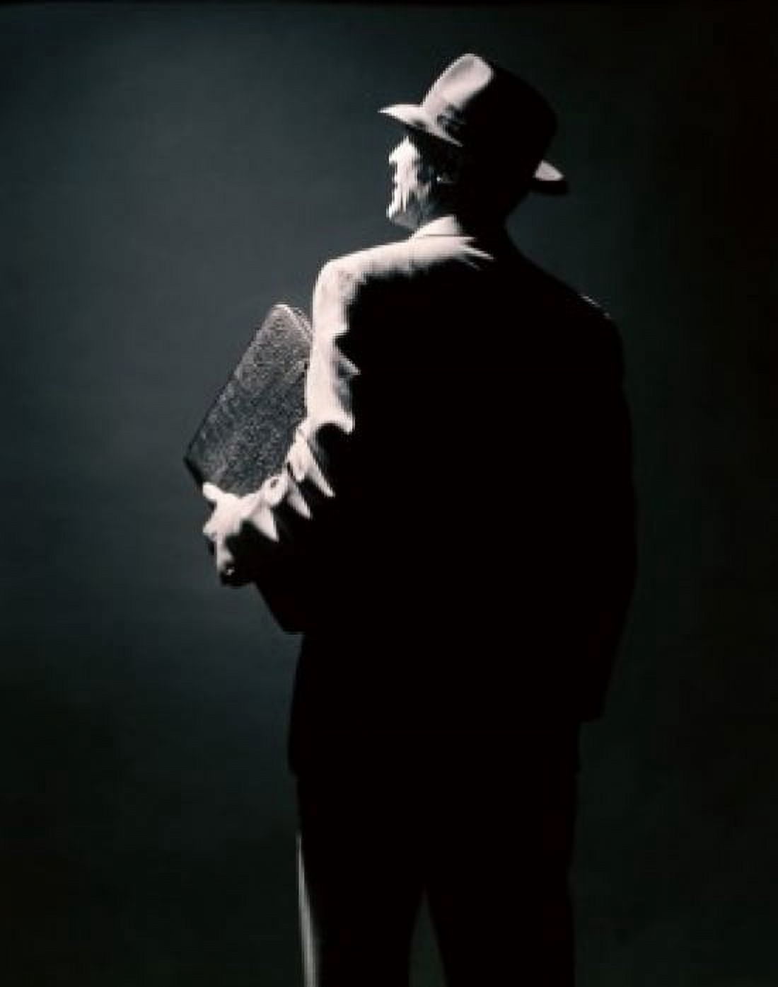 Rear view of a businessman holding a briefcase Canvas Art - (18 x 24)