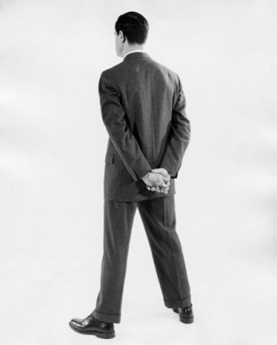 Rear view of a businessman standing with his hands behind his back Canvas Art - (24 x 36)
