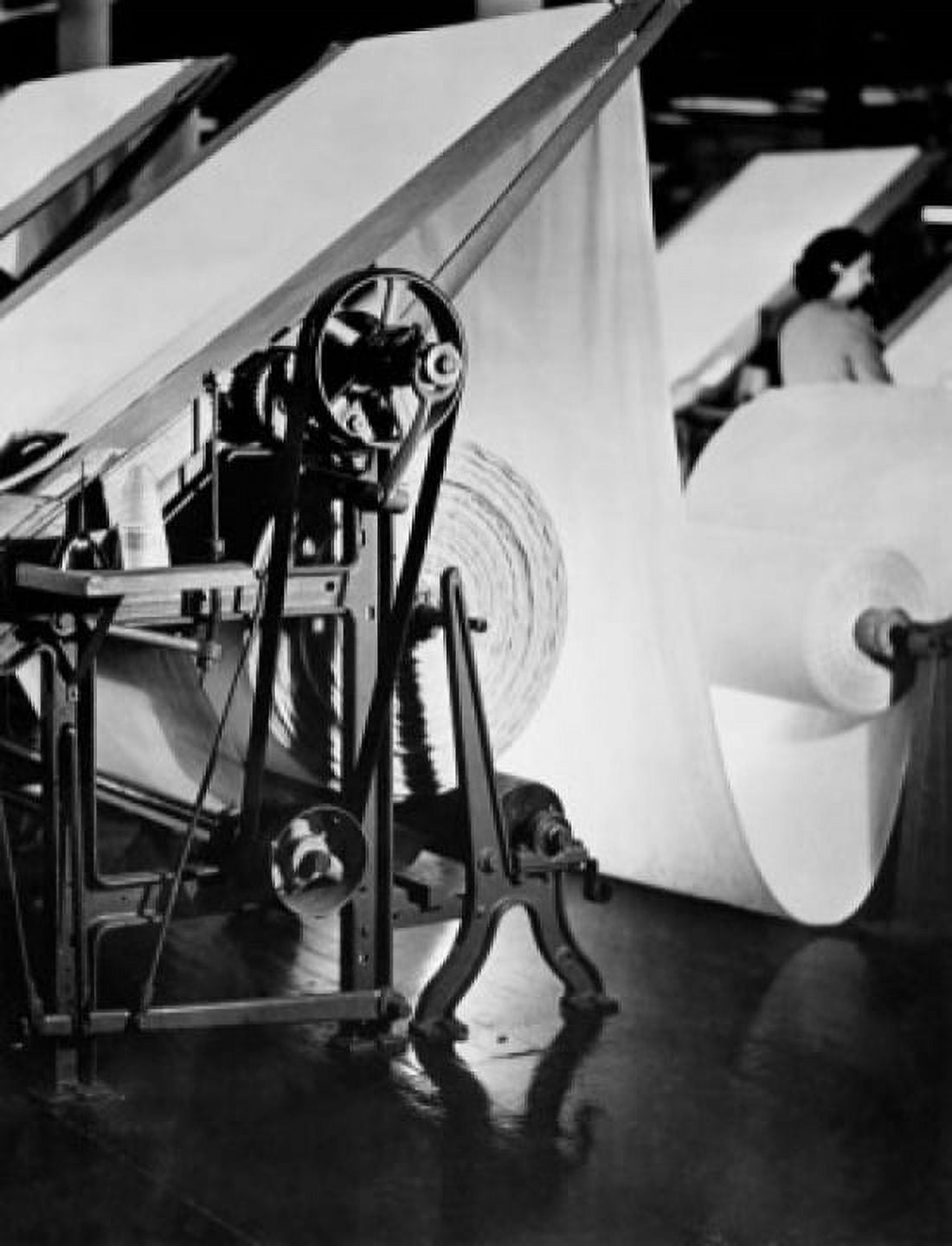 Rear view of a female working in a cotton mill Canvas Art - (24 x 36)