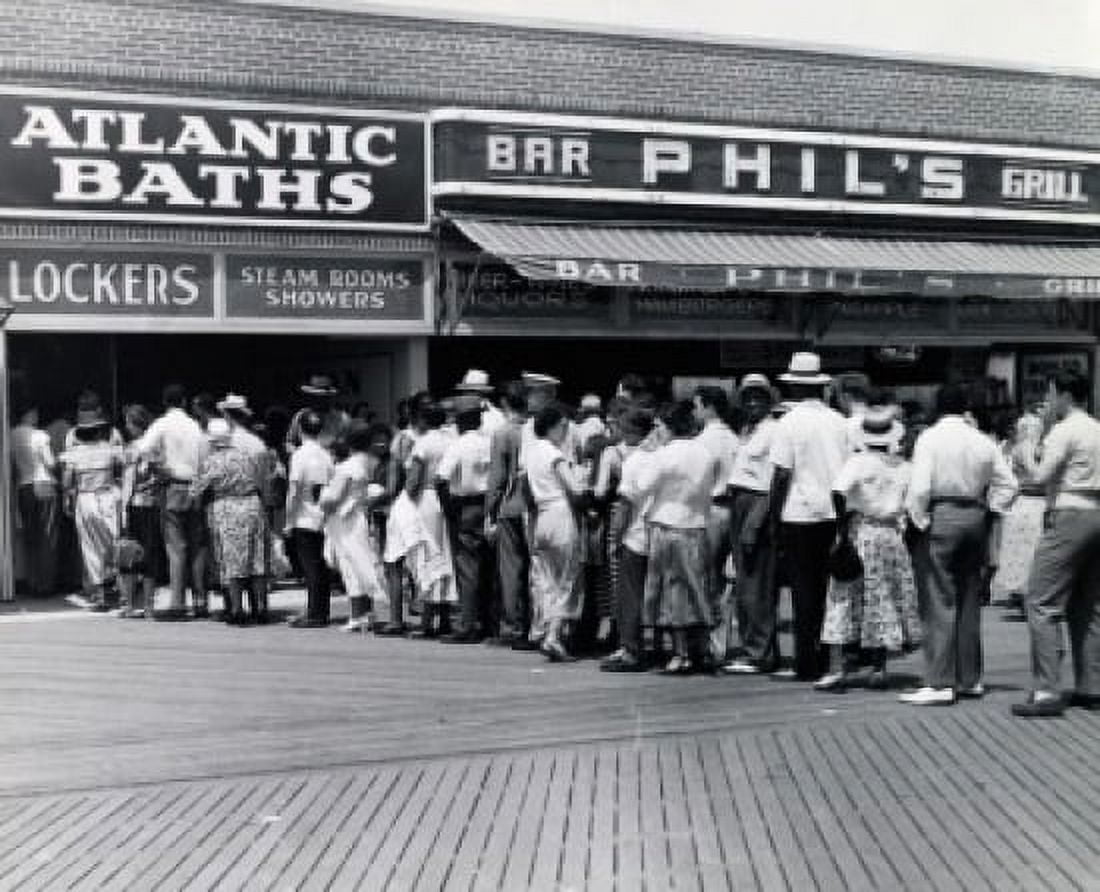 Rear view of a group of people standing in line Canvas Art - (24 x 36)