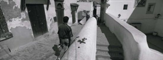 Rear view of a man walking in front of a building Casaba Algiers Algeria Canvas Art - Panoramic Images (36 x 13)