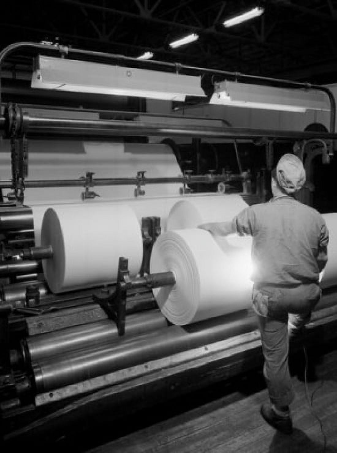 Rear view of a man working in a paper mill Canvas Art - (24 x 36)