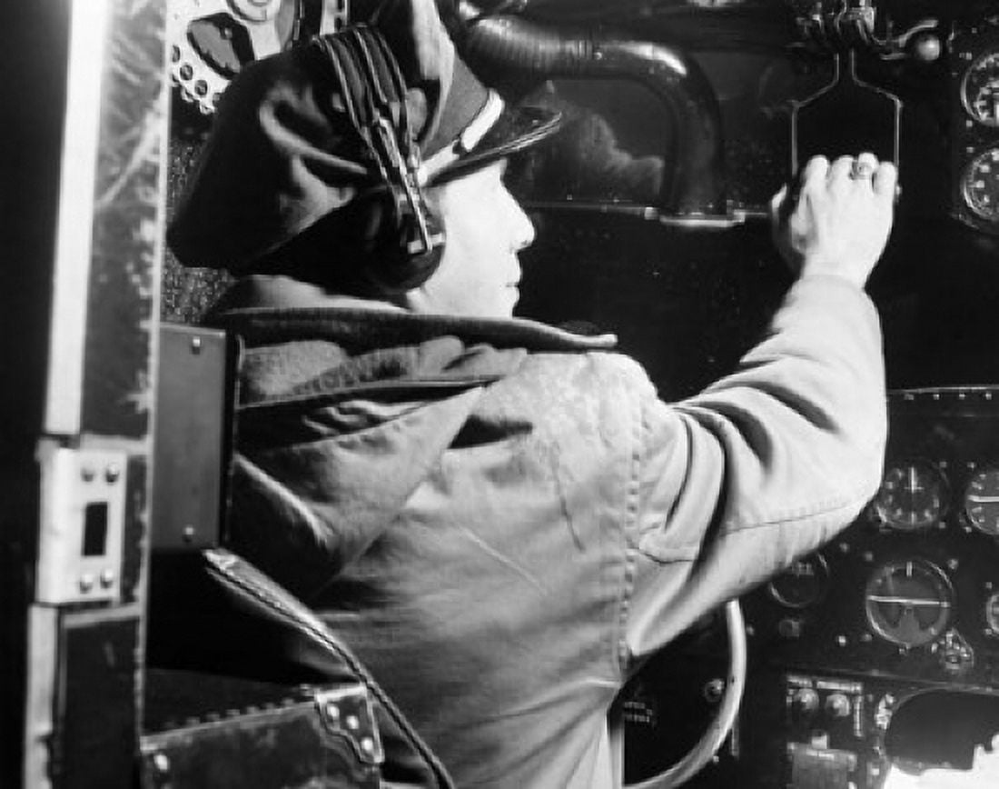 Rear view of a pilot in a cockpit of an airplane Grumman Goose Canvas Art - (18 x 24)