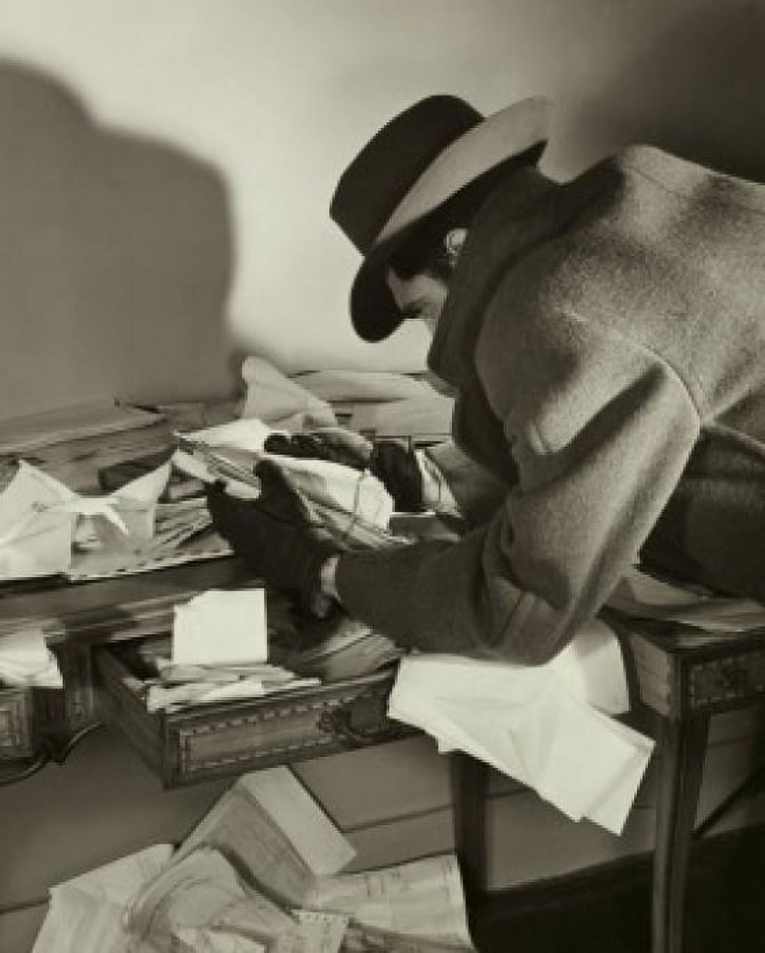 Rear view of a thief stealing documents Canvas Art - (18 x 24)